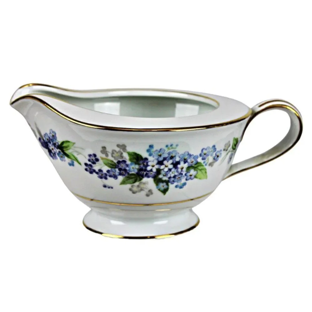 Noritake Creamer Fine China Ramona Purple Flowers Pattern 5023 Gold Trim Vintage